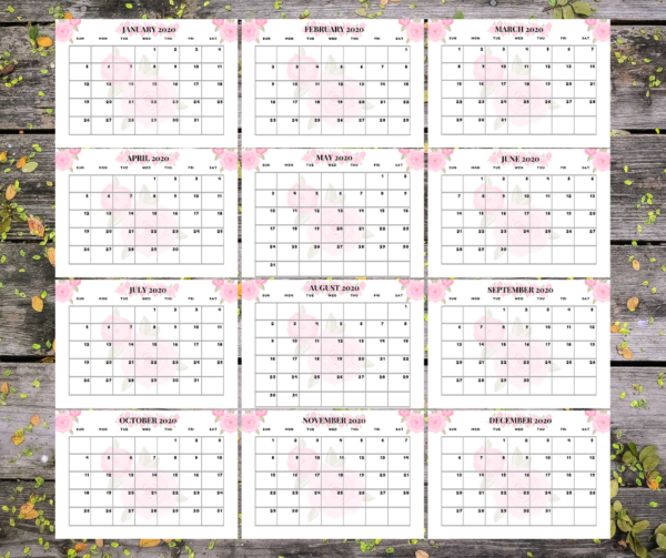 Floral 2020 Calendar 1