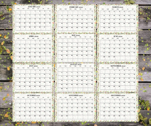 Floral 2020 Calendar 2