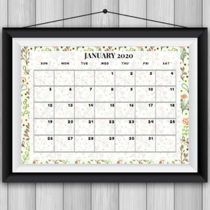 Floral Printable Calendar 2020