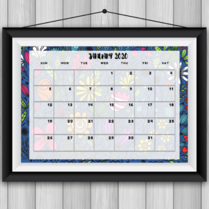 Floral Beautiful Printable Calendar 2020