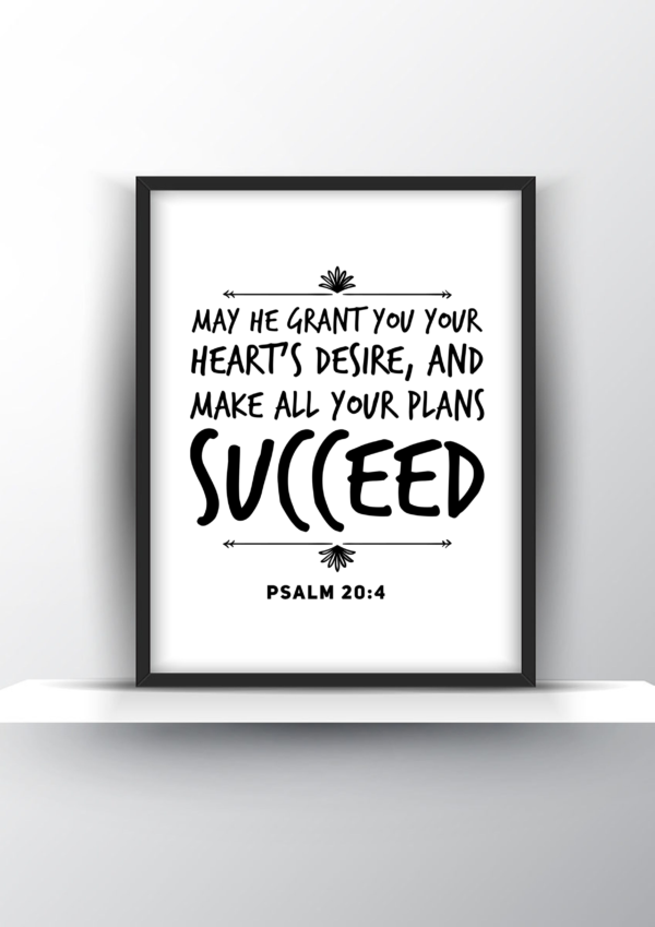 May He Grant You Your Heart’s Desire, and Make All Your Plans Succeed. Psalm 20 Vs 4