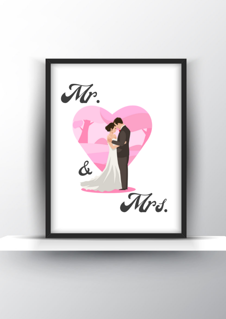 Mr &amp; Mrs Printable Wall Art - Shark Printables
