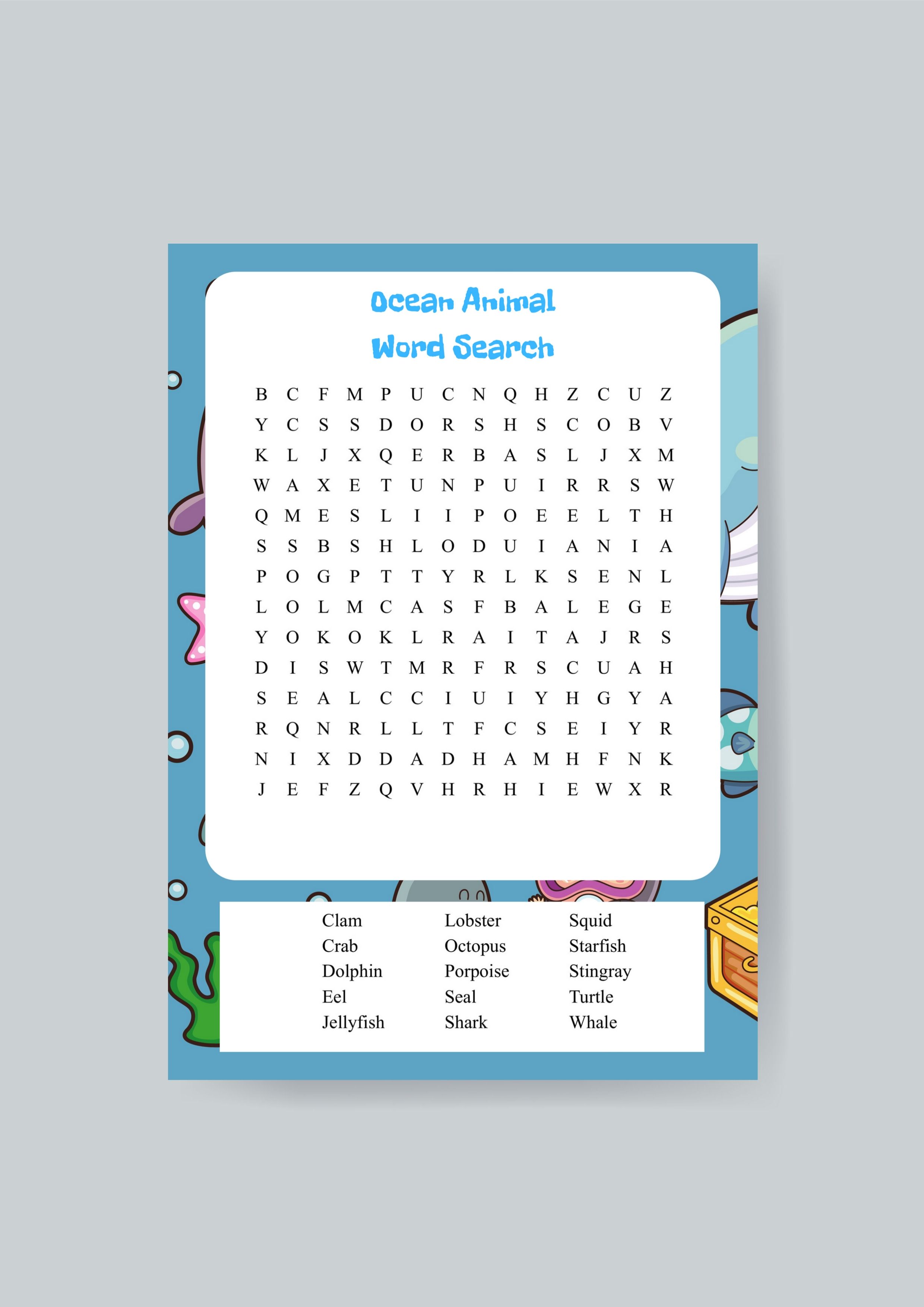 Ocean Word Search Printable Printable Word Searches