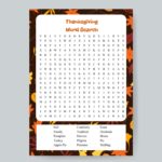 Thanksgiving Word Search Printable