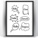 Hello in different languages printable