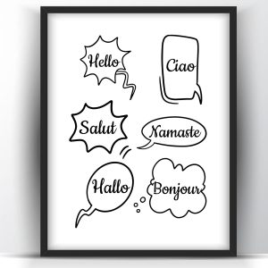 Hello in different languages printable