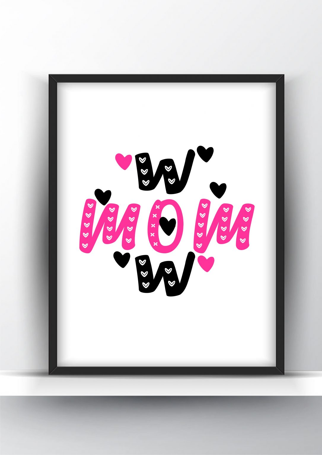 Mom Wow Printable Wall Art Shark Printables