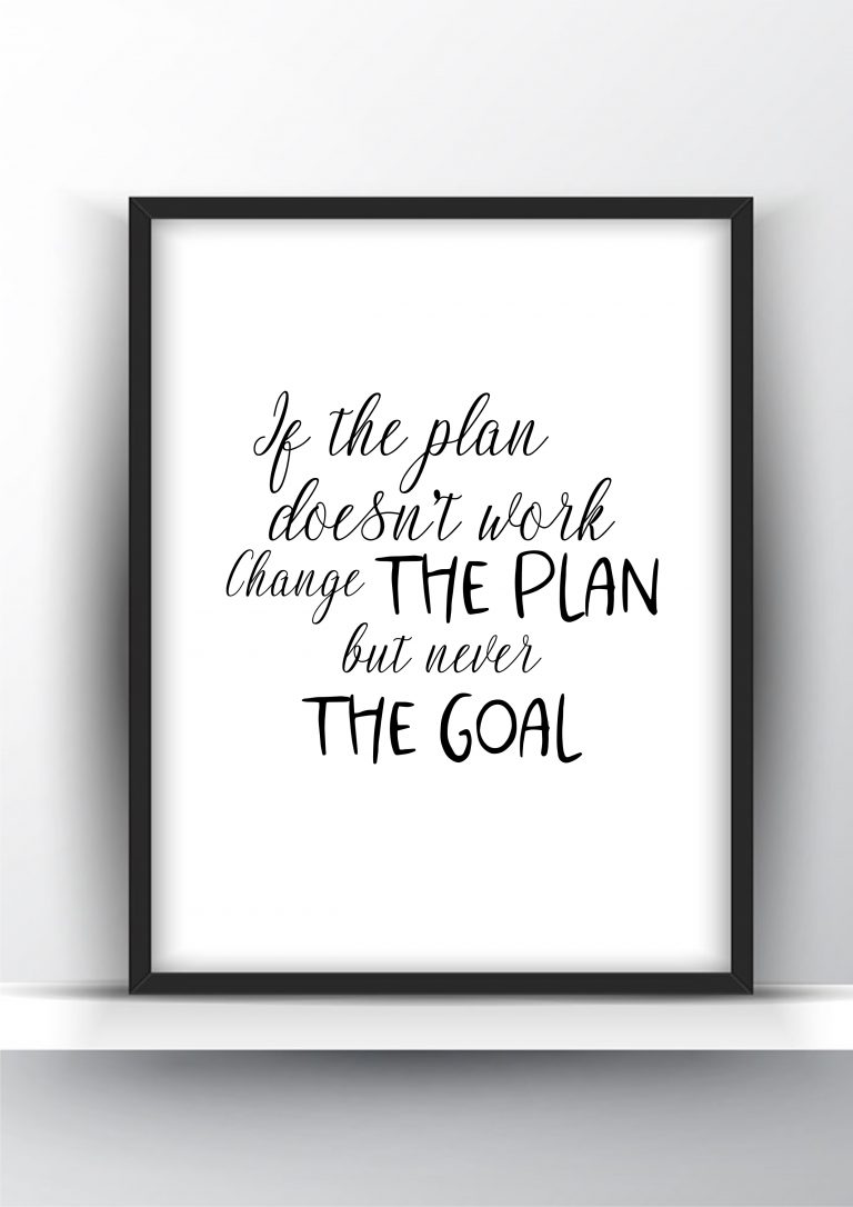 If The Plan Doesn't Work Change The Plan But Never The Goal