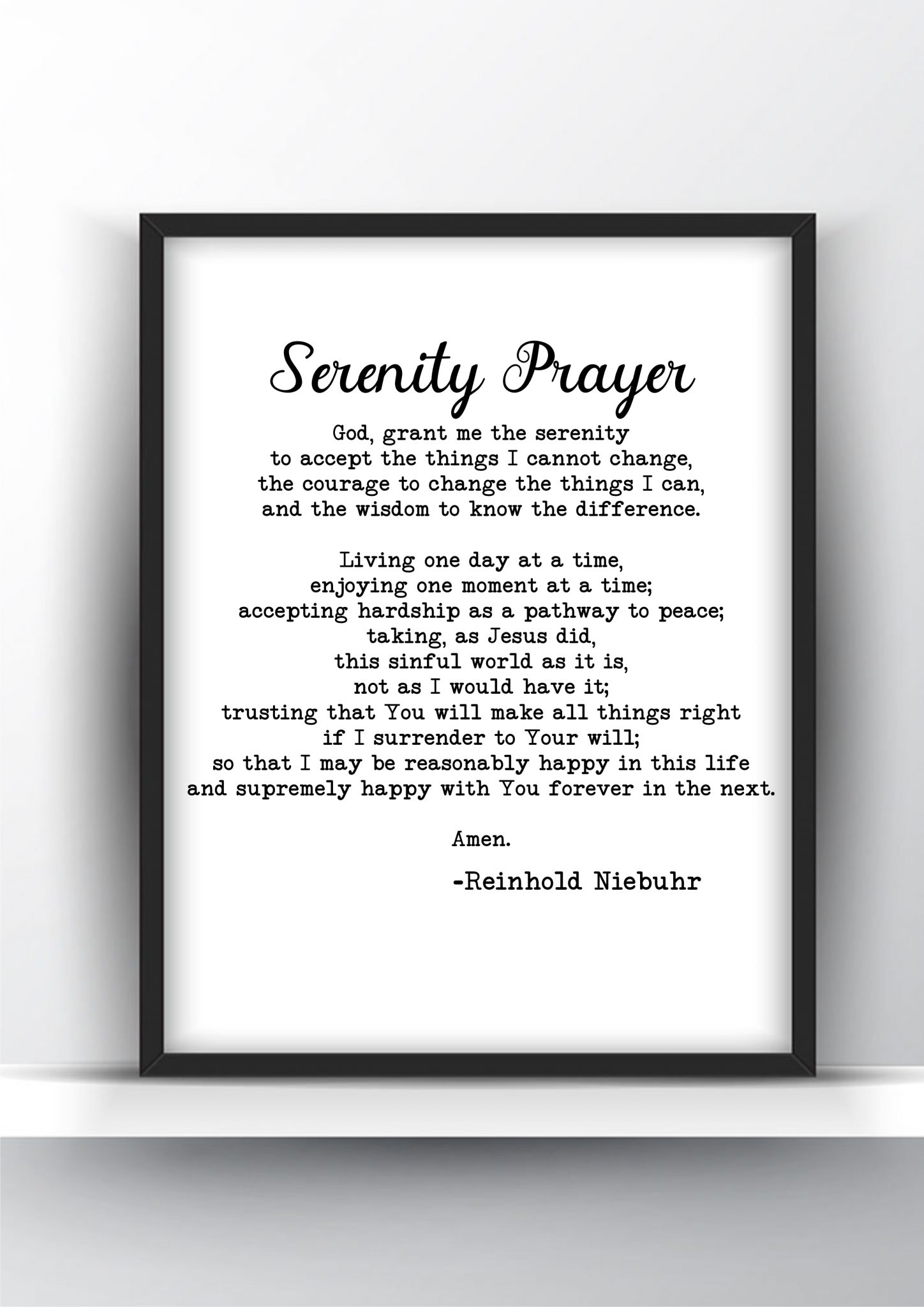 serenity prayer by reinhold niebuhr printable and poster