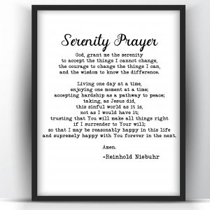 Serenity Prayer by Reinhold Niebuhr Printable and Poster