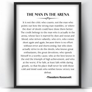 The Man In The Arena Speech by Theodore Roosevelt Poster