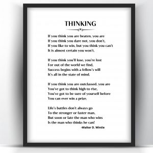 Thinking Poem by Walter D. Wintle Printable and Poster