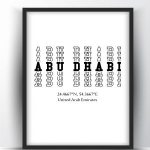 Abu Dhabi Typography City Map Print