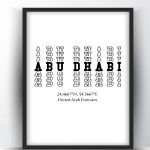 Abu Dhabi Typography City Map Print
