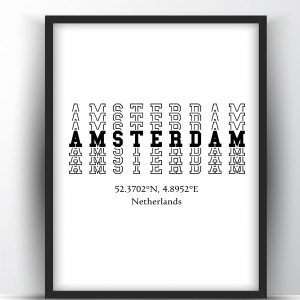 Amsterdam Typography City Map Print