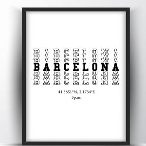 Barcelona Typography Printable Wall Art and Poster