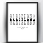Barcelona Typography City Map Print