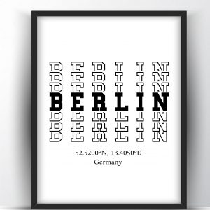 Berlin Typography Printable Wall Art and Poster