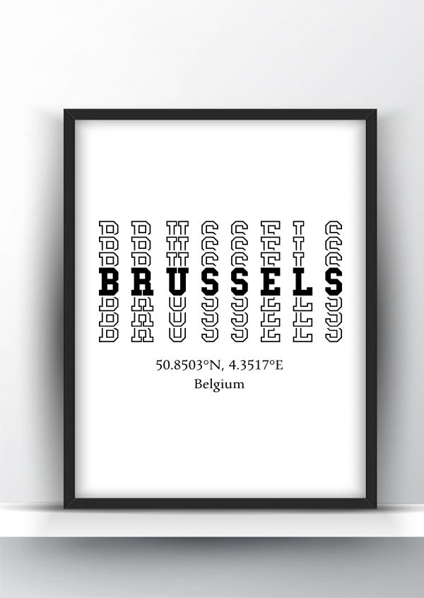Brussels Typography City Map Print