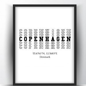 Copenhagen Typography Printable Wall Art and Poster