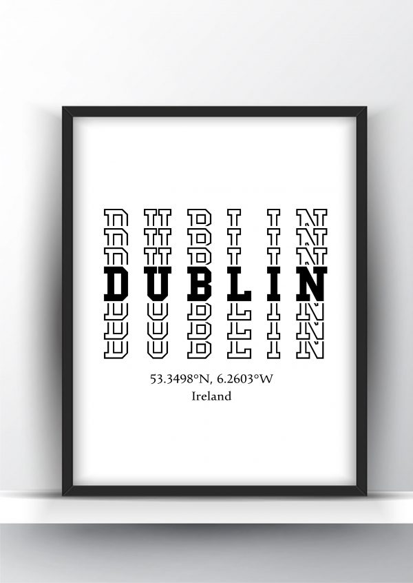 Dublin Typography City Map Print