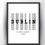 Dublin Typography City Map Print