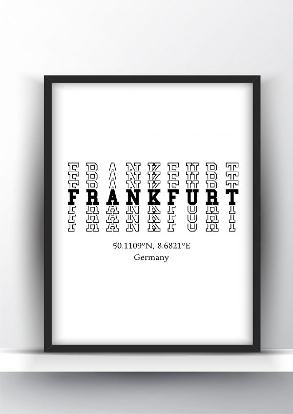 Frankfurt Typography City Map Print