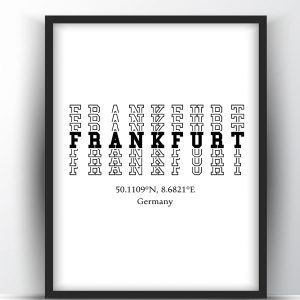 Frankfurt Typography City Map Print