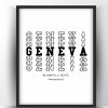 Geneva Typography City Map Print
