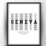 Geneva Typography City Map Print