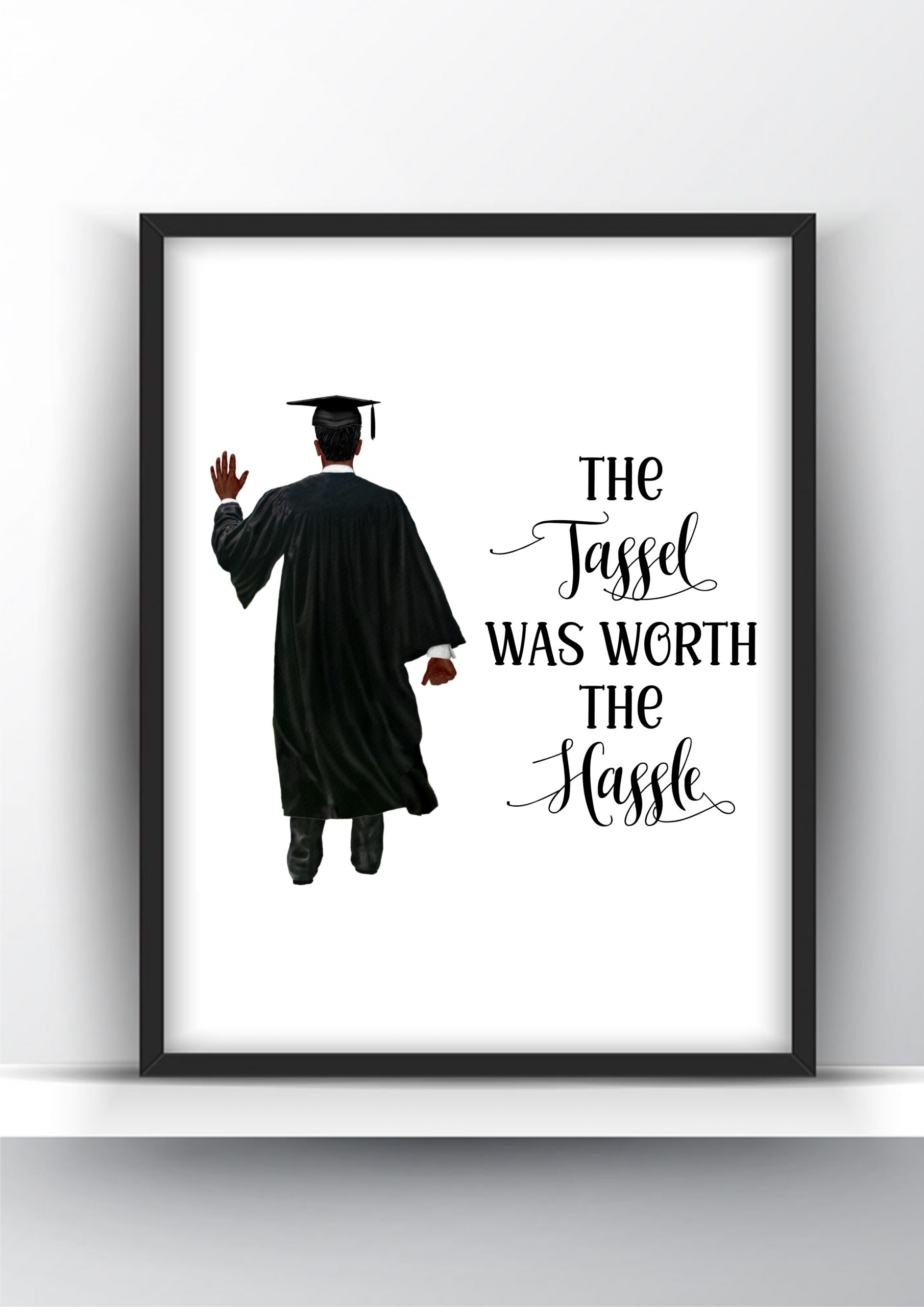 Graduation 2019 Personalised Name Wall Art Funny Tassel Hassle Gift Students