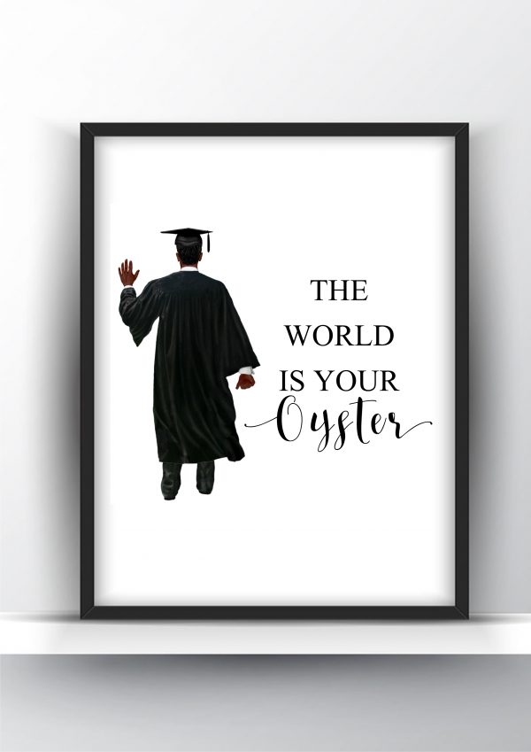 Graduation Gift The World is your oyster Black Man 1