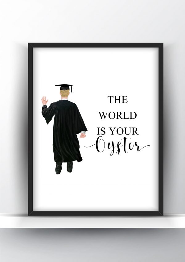Graduation Gift The World is your oyster White Man 1