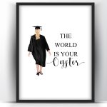 Graduation Gift The World is your oyster White Woman 1
