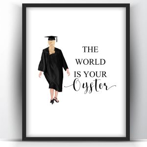 Graduation Gift The World is your oyster White Woman 1