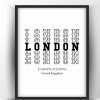 London Typography City Map Print