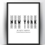 New York Typography City Map Print