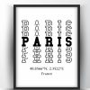 Paris Typography City Map Print