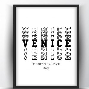 Venice Typography Printable Wall Art and Poster