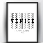 Venice Typography City Map Print