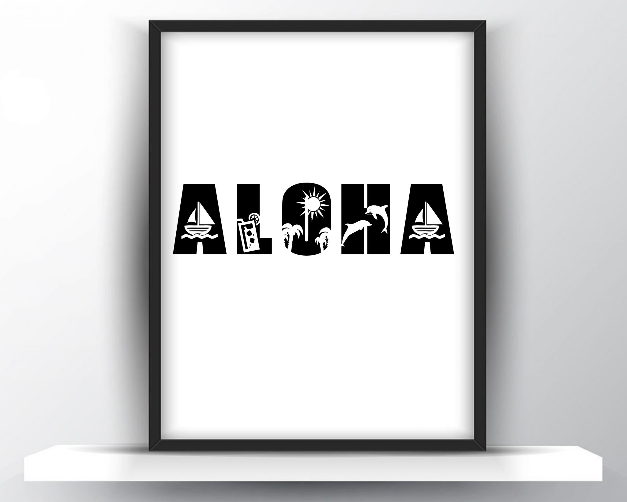 Aloha Summer Printable Wall Art - Shark Printables