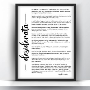 Desiderata poem by Max Ehrmann printable wall art