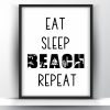 Eat sleep beach repeat printable wall art