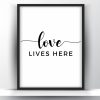 Love lives here printable wall art