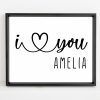 Personalized I love you name printable for men and women