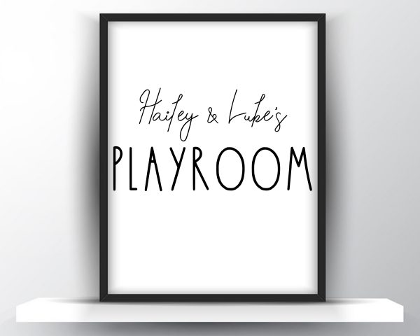 Personalized kids name playroom sign printable