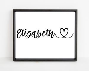 Personalized Name Heart Printable - Shark Printables