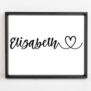 Personalized name heart printable
