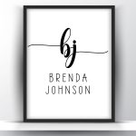 Personalized name monogram initials printable