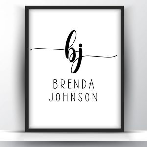 Personalized name monogram initials printable